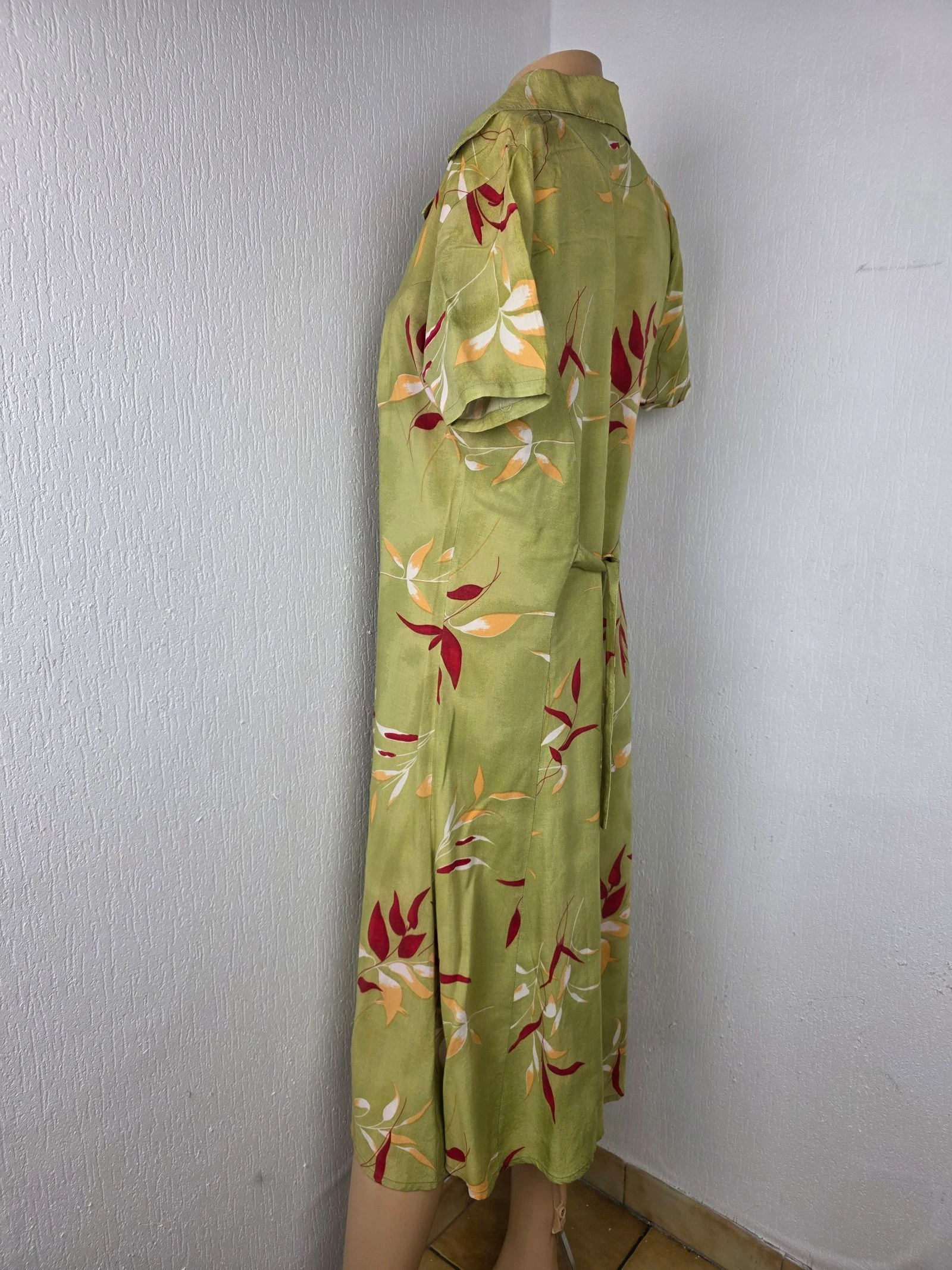 Vestido longo com estampa tropical vintage dos anos 90 tamanho 34/36 – photo 3